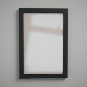 Moldura 20x30 perfil 2 cm preta com acrílico Com Cola Dupla Face - de frente - MoldurOn