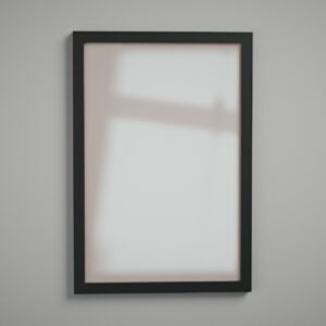 Moldura 30x45 perfil 2 cm preta com acrílico Com Cola Dupla Face - de frente - MoldurOn