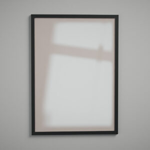 Moldura 50x70 perfil 2 cm preta com acrílico Com Cola Dupla Face - de frente - MoldurOn