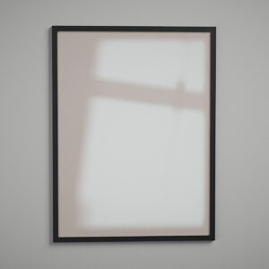 Moldura 60x80 perfil 2 cm preta com acrílico Com Cola Dupla Face - de frente - MoldurOn