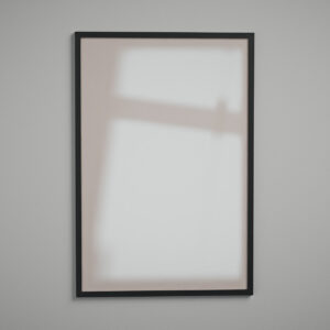 Moldura 60x90 perfil 2 cm preta com acrílico Com Cola Dupla Face - de frente - MoldurOn