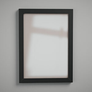 Moldura A4 perfil 2 cm preta com acrílico Com Cola Dupla Face - de frente - MoldurOn