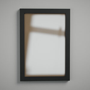 Moldura 20x30 perfil 2 cm preta com acrílico Fundo Pardo - de frente - MoldurOn