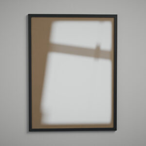 Moldura 60x80 perfil 2 cm preta com acrílico Fundo Pardo - de frente - MoldurOn